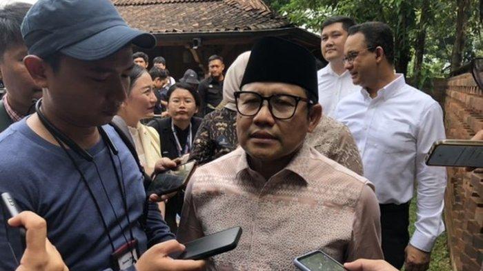 Ketua Umum PKB Muhaimin Iskandar di kediaman Anies Baswedan, Lebak Bulus, Jakarta Selatan, Selasa (30/4/2024).