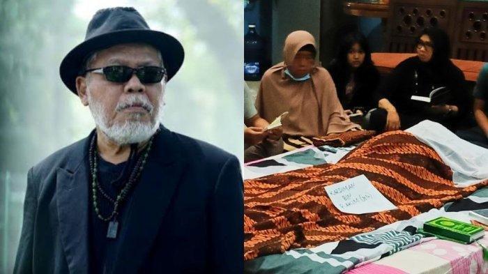 Kolase Dorman Borisman dan suasana rumah duka di Kelurahan Dukuh, Kramat Jati, Jakarta Timur, Selasa malam.