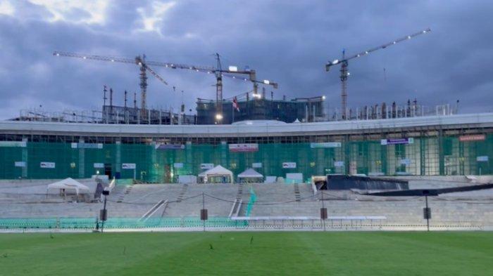 Kantor Presiden, Istana Negara, dan Lapangan Upacara di Kawasan Inti Pusat Pemerintahan (KIPP) Ibu Kota Nusantara (IKN).