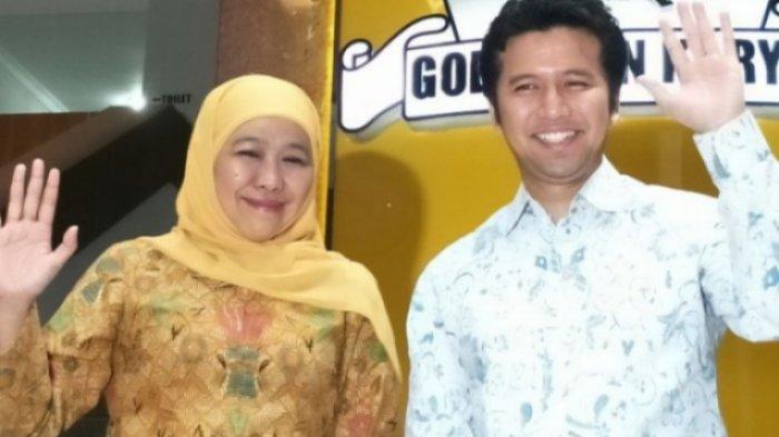 PILKADA JATIM 2024 - Bakal pasangan calon gubernur dan wakil gubernur Jawa Timur, Khofifah Indar Parawansa (kiri) dan Emil Dardak (kanan). Keduanya memastikan diri akan ikut pada pemilihan gubernur Jatim 2018. Jakarta, Rabu (22/11/2017). Emil Dardak singgung komunikasi dengan PDIP. Peluang Khofifah vs Emil vs kotak kosong di Pilkada Jatim 2024.