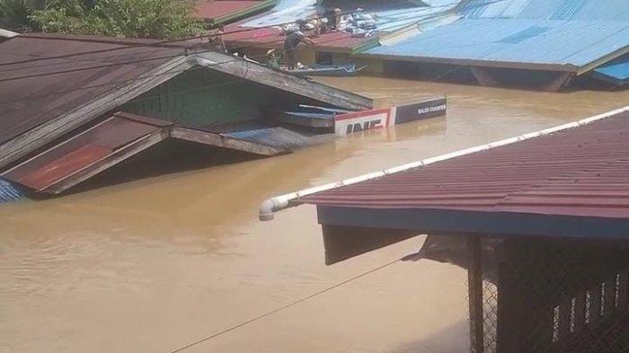 BANJIR DI MAHULU - Bencana banjir terjadi di Kabupaten Mahakam Ulu (Mahulu), Kalimantan Timur baru-baru ini merendam lahan pertanian milik sejumlah warga.