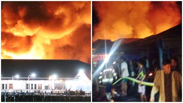 KEBAKARAN DI BONTANG - Kebakaran besar melanda pemukiman warga di RT 06 Kampung Wisata Bontang Kuala, Bontang Utara, Kota Bontang, Provinsi Kalimantan Timur pada Jumat (24/5/2024) malam.