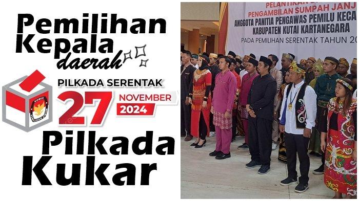 PILKADA KUKAR 2024 - Sebanyak 59 panitia pengawas kecamatan Pemilihan Kepala Daerah atau Pilkada Kukar 2024 di Kabupaten Kutai Kartanegara, Kalimantan Timur dilantik, Sabtu (25/5/2024). Seluruh anggota Panwascam untuk Pilkada yang baru saja dilantik diharapkan mampu menjalankan tugasnya sebagai pengawas penyelenggaraan pesta demokrasi.