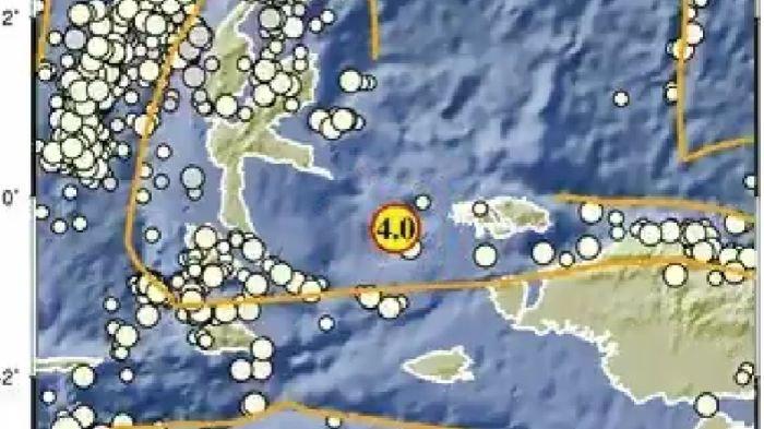 GEMPA 2 MENIT LALU - Gempa barusan terjadi di Raja Ampat Papua Barat magnitudo 4.0, cek info BMKG.