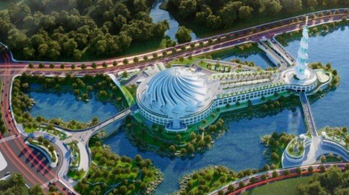 Masjid Negara di IKN Kaltim, dengan desain kubah menyerupai sorban.
