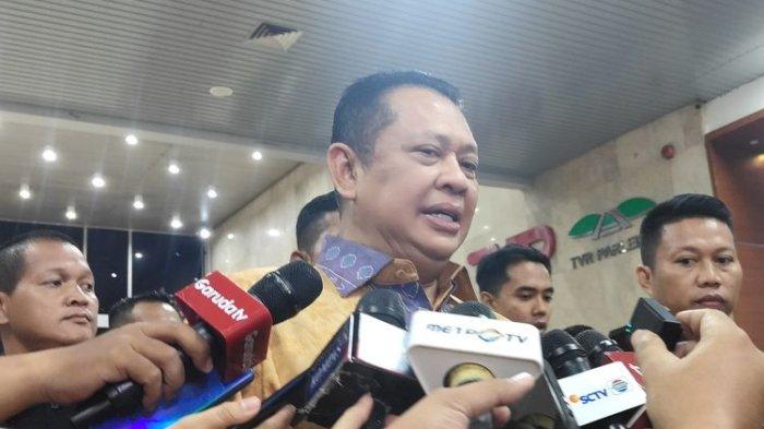 Wakil Ketua Umum Partai Golkar sekaligus Ketua MPR Bambang Soesatyo atau Bamsoet ditemui di Kompleks Parlemen Senayan, Jakarta, Minggu (19/5/2024).