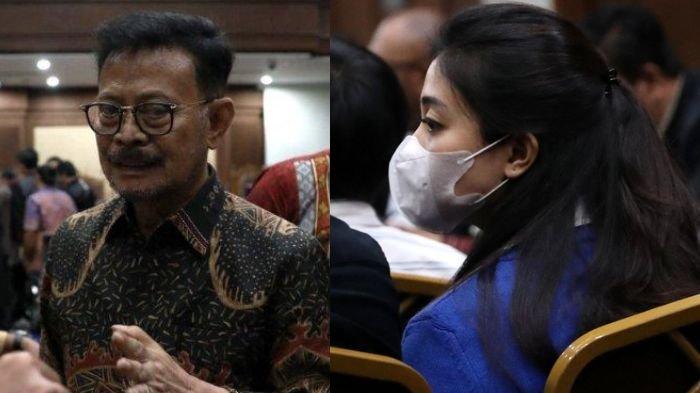 SYL eks mentan (kiri), Bibie cucu SYL (kanan). Andi Tenri Bilang Radiansyah Melati atau Bibie menjadi saksi dalam kasus pemerasan dan gratifikasi di Kementerian Pertanian dengan terdakwa Syahrul Yasin Limpo di Pengadilan Tipikor, Jakarta, Rabu (29/5/2024)