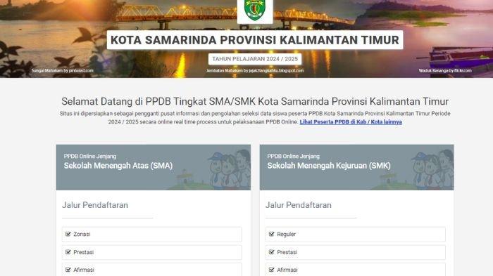 Laman PPDB Samarinda 2024. Inilah 6 SMA terbaik di Samarinda versi nilai UTBK SNBT