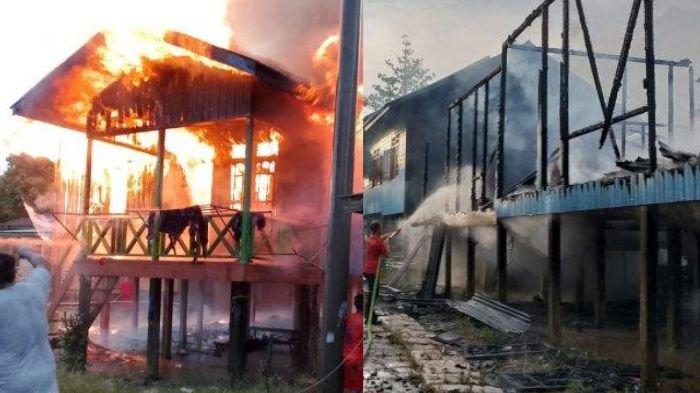 Satu asrama yang dihuni keluarga kades di Nunukan dibakar aparatur desa usai tak dipinjamkan uang.