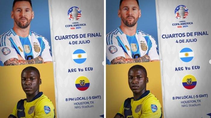 ARGENTINA VS EKUADOR - Jadwal perempat final Copa America 2024, juara bertahan ditantang Ekuador.