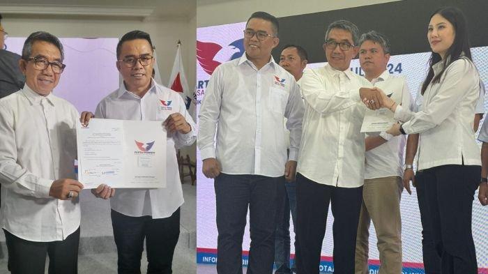 Ardiansyah Sulaiman (kiri) - Mahyunadi (kanan) menerimma surat rekomendasi dukungan DPP Perindo kepada bakal calon kepala daerah