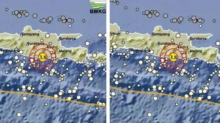 GEMPA HARI INI - Gempa magnitudo 3.8 mengguncang Trenggalek Jawa Timur, cek info BMKG.