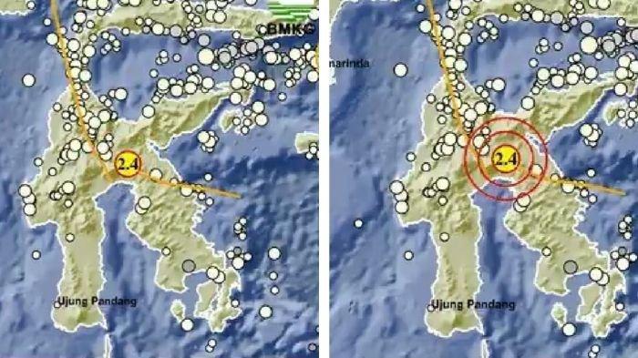 GEMPA HARI INI - Gempa guncsng Luwu Timur Sulawesi Selatan hari ini magnitudo 2.4, cek info BMKG.