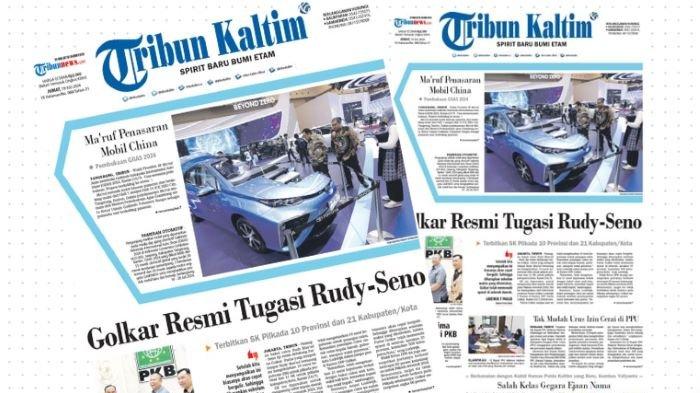 Head Line Tribun Kaltim 19 Juli 2024. Golkar Resmi Tugaskan Rudy-Seno, Terbitkan SK Pilkada 10 Provinsi dan 21 Kabupaten atau Kota