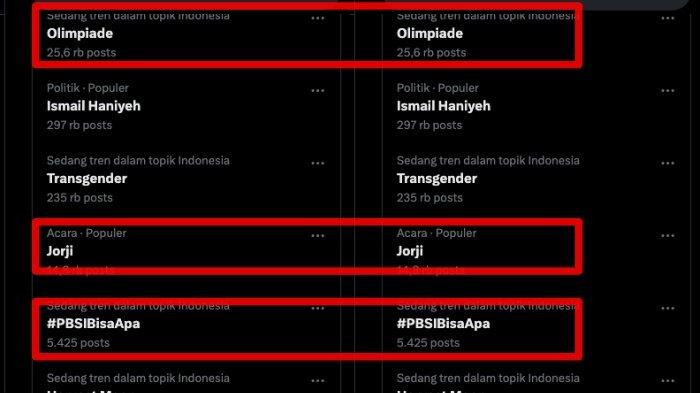 TAGAR #PBSIBISAAPA - Tagar #PBSIBisaApa jadi trending topic x (dulu Twitter) hari ini, Jumat (2/8/2024).