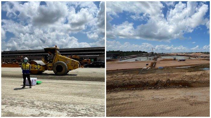 BANDARA IKN KALTIM - Kiri: Gedung terminal bandara IKN. Kanan: runaway bandara IKN.