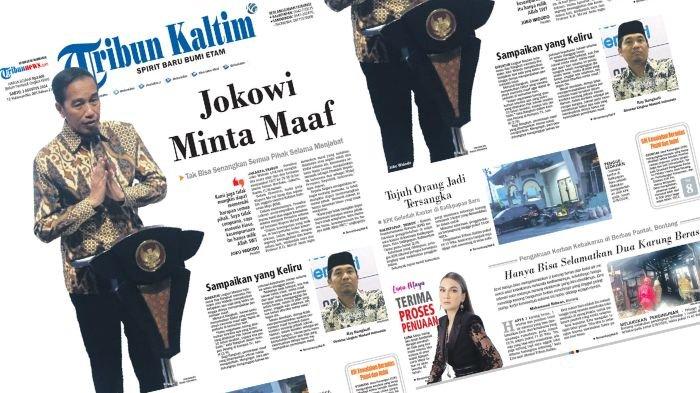 TRIBUN KALTIM HARI INI - Edisi Sabtu, 3 Agustus 2024. Salah satunya membahas soal Jokowi yang minta maaf maaf atas segala kesalahan selama menjadi Presiden.