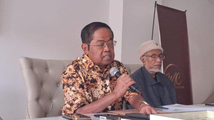 Ketua Dewan Pembina Bappilu Partai Golkar Idrus Marham dalam jumpa pers di Jakarta Pusat, Selasa (13/8/2024).