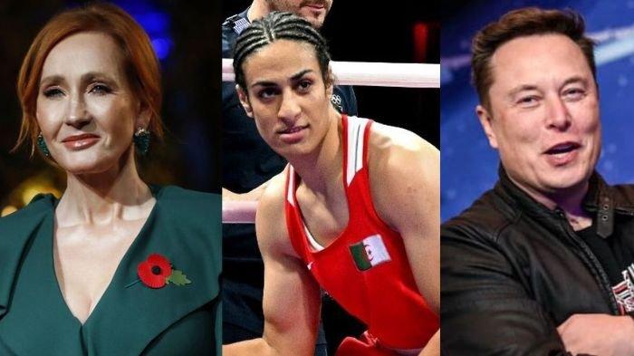 JK Rowling, Imane Khelif, Elon Musk. JK Rowling dan Elon Musk digugat Imane Khelif atas kasus perundungan gender kepadanya saat Olimpiade Paris 2024.