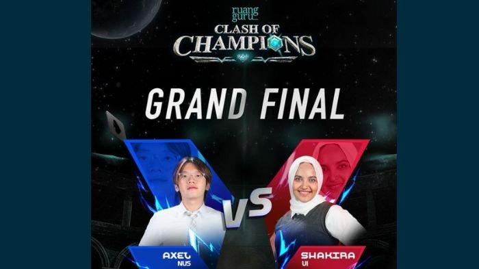 Axel dan Shakira. Shakira Amirah berhasil raih juara Clash of Champions usai kalahkan Axel di Grand Final.