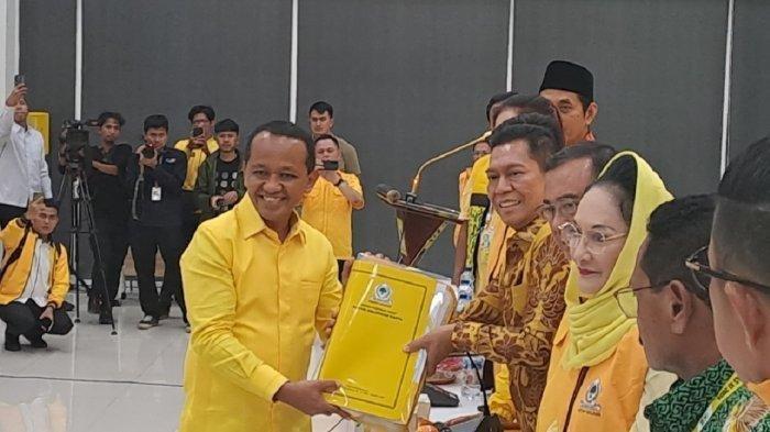 MUNAS GOLKAR 2024 - Bahlil Lahadalia saat daftar sebagai calon Ketua Umum (Ketum) Partai Golkar periode 2024-2025, Senin (19/8/2024).