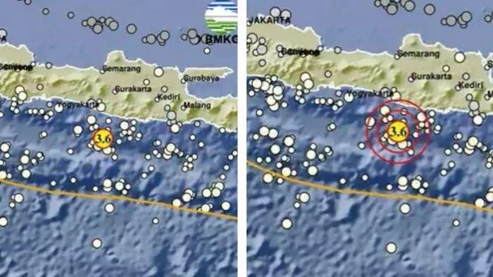 GEMPA HARI INI - Gempa terkini barusan di Gunungkidul Yogyakarta magnitudo 3.6, cek info BMKG.
