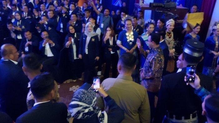 Anies Baswedan menghadiri Pembukaan Kongres III Nasdem di Senayan JCC, Minggu (25/8/2024).