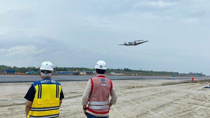Uji coba landasan pacu bandara VVIP IKN.
