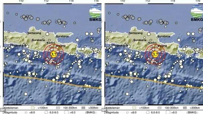 Gempa hari ini di Malang Jawa Timur.