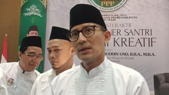 Menprekraf Sandiaga Uno dalam kesempatan di Surabaya.