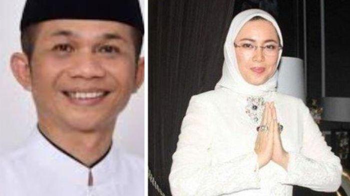 Om Zein (kiri) dan Anne Ratna (kanan). Hasil survei elektabilitas Pilkada Purwakarta 2024, Om Zein unggul.