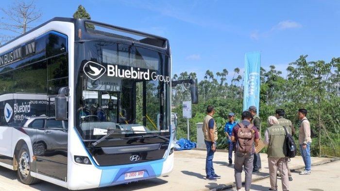 Bus listrik di IKN Nusantara, Kalimantan Timur.