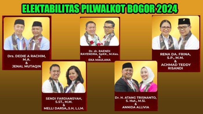 Calon Wali Kota dan Wakil Wali Kota Bogor 2024. Cek hasil survei Pilkada Bogor 2024, siapa pemilik elektabilitas terkuat?