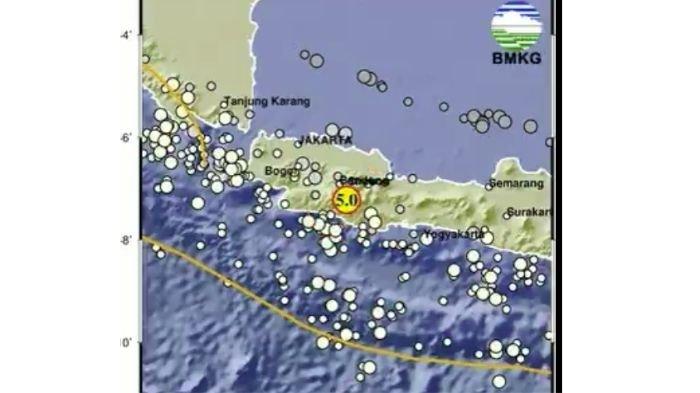 GEMPA TERKINI - Gempa barusan 2 menit lalu guncang Garut dan Bandung Jawa Barat, cek info BMKG.