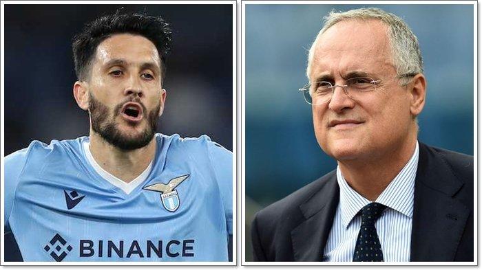 Mantan bintang Lazio Luis Alberto dan Presiden Lazio Claudio Lotito.