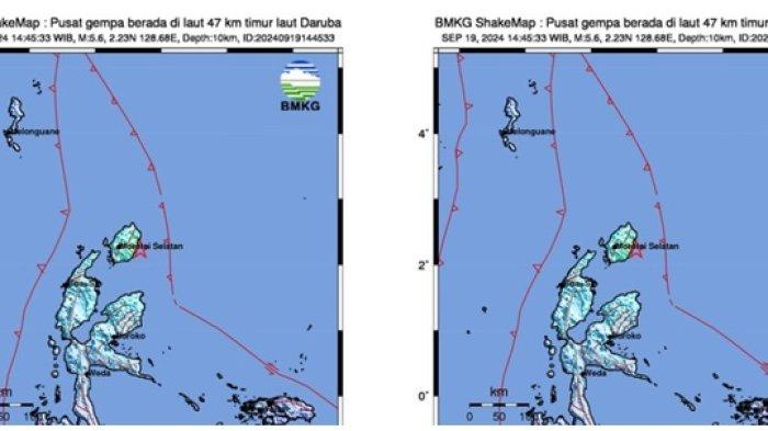 Gempa hari ini di Daruba Maluku Utara.