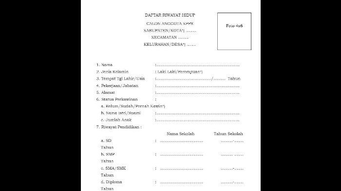 KPPS PILKADA 2024 - Contoh surat Daftar Riwayat Hidup untuk pendaftaran KPPS Pilkada 2024.