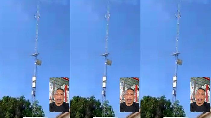 Menara repeater yang terbangun di RT 7 Desa Kayu Batu, Kecamatan Muara Muntai, Kukar, Kaltim. Lebih dari seratus kepala keluarga di desa tersebut kini bisa menikmati sinyal 4G.