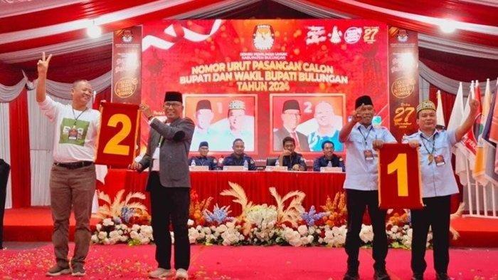 PILKADA BULUNGAN 2024 - Pengundian nomor urut pasangan calon bupati dan wakil bupati Bulungan yang dilaksanakan, Senin (23/09/2024) malam.