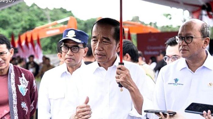 Presiden Joko Widodo memberikan keterangan usai Groundbreaking Delonix Nusantara di Ibu Kota Nusantara (IKN), Kalimantan Timur, Rabu, (25/9/2024).