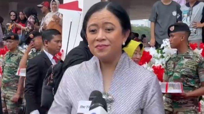 Ketua DPR sekaligus Ketua DPP PDI-P Puan Maharani di Lapangan Silang Monas, Jakarta Pusat, usai menghadiri acara HUT ke-79 TNI, Sabtu (5/10/2024).