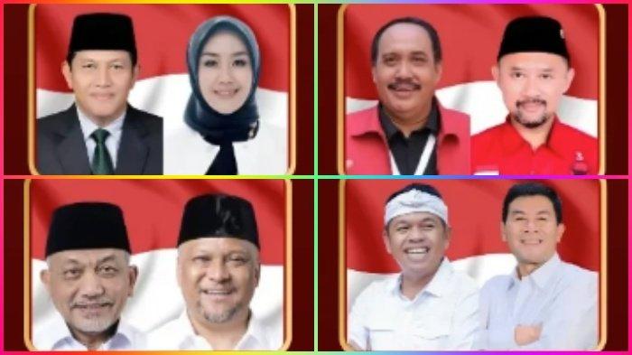 PILKADA JABAR 2024 - Empat paslon Pilkada Jabar 2024 dari kiri ke kanan: Acep-Gita, Jeje-Ronal, Ahmad-Ilham dan Dedi-Erwan. 