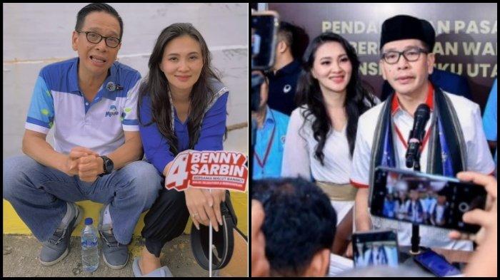 PILKADA MALUT 2024 - Benny Laos, cagub Malut bersama istrinya, Sherly Tjo. 8 parpol sepakat istri Benny Laos jadi Cagub pengganti di Pilkada Malut 2024. Kondisi terkini Sherly Tjo, istri Benny Laos