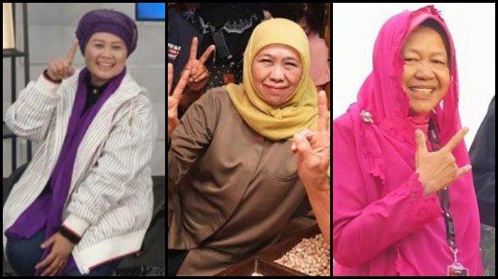 PILKADA JATIM 2024 - Tiga cagub Pilkada Jatim 2024, Luluk Nur Hamidah, Khofifah Indar Parawansa dan Tri Rismaharini. Elektabilitas Luluk vs Khofifah vs Risma jelang debat perdana. Hasil survei Pilkada Jatim 2024.