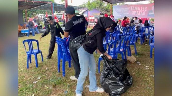 Aksi bersih-bersih tim relawan Edi Damansyah-Rendi Solihin setiap selesai rangkaian kegiatan kampanye Pilkada Kukar 2024.
