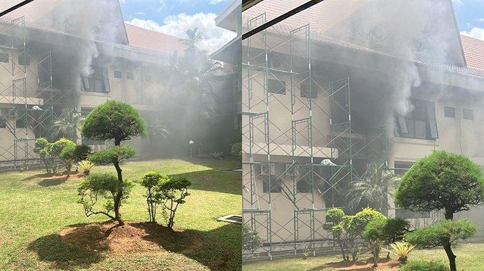 GEDUNG DPRD TERBAKAR - Gedung A Dewan Perwakilan Rakyat Daerah (DPRD) Kutai Kartanegara (Kukar) dilanda kebakaran sekitar pukul 13.30 Wita, Sabtu (19/10/2024),  Jalan Wolter Monginsidi, Timbau, Tenggarong, Kabupaten Kutai Kartanegara, Provinsi Kalimantan Timur.
