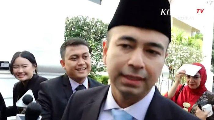 Presenter Raffi Ahmad saat tiba di Istana Kepresidenan Jakarta, Selasa (22/10/2024).