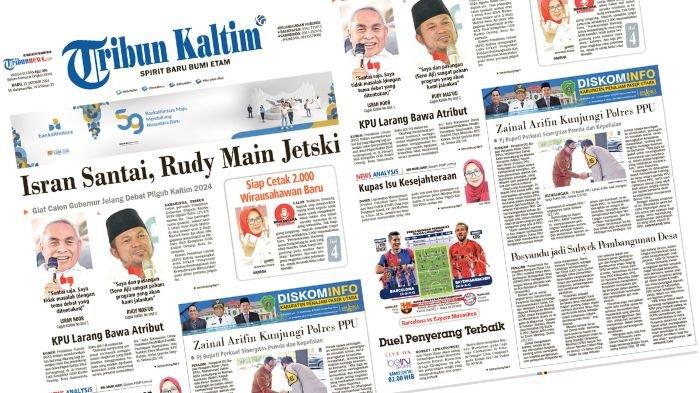 TRIBUN KALTIM HARI INI - Edisi Rabu, 23 Oktober 2024. Membahas di antaranya soal kegiatan 2 paslon jelang debat perdana Pilkada Kaltim 2024.