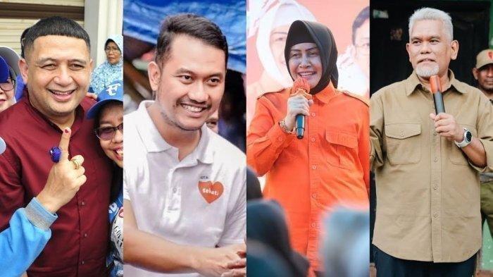 Calon Wali Kota Makassar Munafri Arifuddin, Andi Seto Gadhista Asapa, Indira Yusuf Ismail, dan Amri Arsyid (kiri ke kanan).