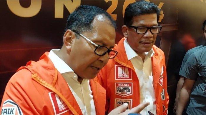 Calon Gubernur dan Wakil Gubernur Sulawesi Selatan, Danny Pomanto-Azhar Arsyad usai debat perdana Pilgub Sulsel di Hotel Four Points by Sheraton, Makassar, Senin (28/10/2024) malam. (TRIBUN-TIMUR.COM/ERLAN SAPUTRA)